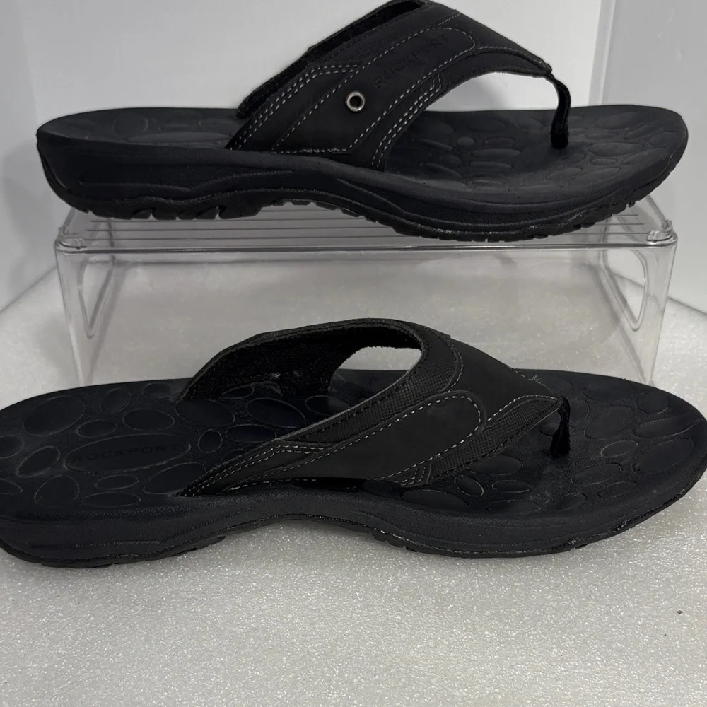 Black at Rockport‎ unisex men’s 8 women’s 9.5-10 Sandals Stitch Detailing box 21